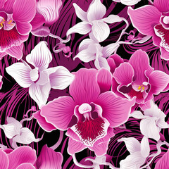 Wall Mural - Abstract orchid pattern for a creative and artistic look