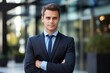 © Johnathan - Caucasian Male Financial Advisor Backdrop Scene Smart Looking Generative AI