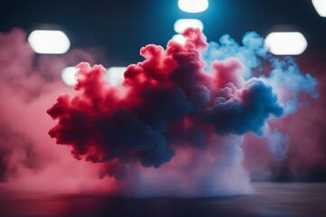 Poster - Blue and red smoke wallpaper background backdrop