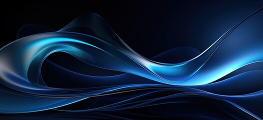 Wall Mural - Abstract blue color background. Dynamic wave