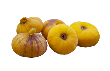 Wall Mural - Yellow figs on a white background