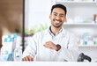 © Phindulo T/peopleimages.com - Man, pharmacy and shop portrait with happy and smile of pharmacist ready for healthcare support and work. Clinic, doctor and male professional with confidence and medicine for medical job at desk
