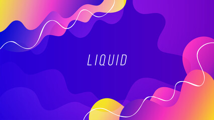 Fototapete - Abstract flowing liquid shapes. Background with dynamic vibrant color gradients. Bright color splashes. Vector illustration.