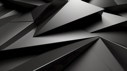 Wall Mural - Abstract black geometric wallpaper for modern interior design, AI-generated.