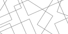 Abstract Black And White Geometric Random Chaotic Lines With Many Squares And Triangles Shape.Abstract White Background Of Intersecting Lines In Gray Colors. Vector Illustrator.