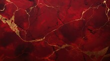 Red Marble Texture With Gold. Texture For Home Decoration. Ceramic Wall Tiles