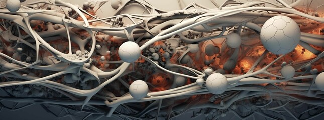 Wall Mural - ai generated illustration of an abstract background white spheres