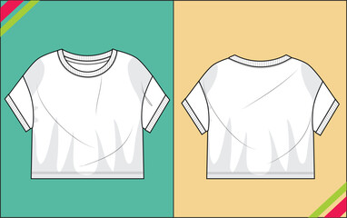 GIRLS CROPPED T SHIRT ILLUSTRATION