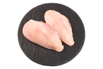 Sticker - Raw chicken breast, isolated on white background.