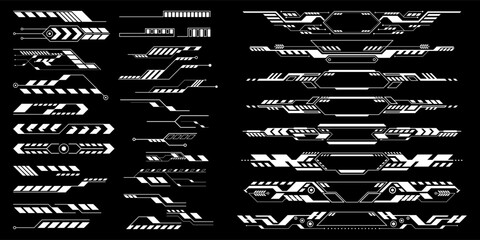 Wall Mural - sci-fi futuristic hud dashboard display virtual reality technology screen. user interface set. stati