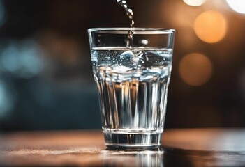 Canvas Print - AI generated illustration of A crystal clear glass of water with a blurry background