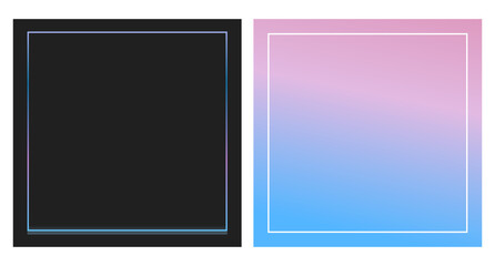 Black and rainbow frame isolated on white background vector.