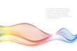 Wavy lines of rainbow color on a white background. Abstract flow of colorful wave.