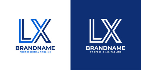 Letter LX Line Monogram Logo, suitable for business with LX or XL initials.