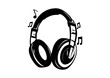 vector music headphones