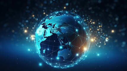 Global communication network in space, global information exchange via the internet, and connected satellites for finance. generative ai