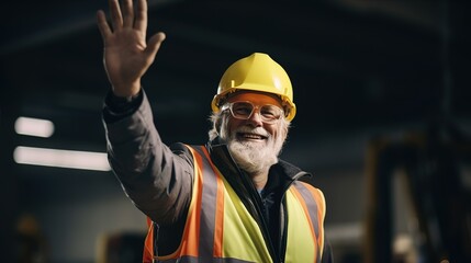 Canvas Print - portrait of a construction worker at factory industry