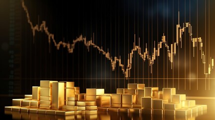 Wall Mural - financial pulse and growth chart