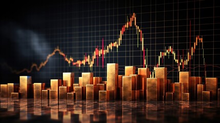 Wall Mural - financial pulse and growth chart