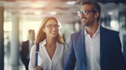 Sticker - Smiling Business Couple in the office