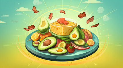 Wall Mural - illustration of ketogenic diet