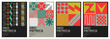 © Léo Alexandre - set of modernist abstract geometric vector posters with trendy minimalist isolated shapes