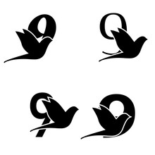 Initials Logo Design Number 9 I Bird Logo Design Concept