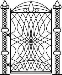 Wall Mural - Wrought Iron Gate, Ornamental Design