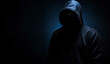 Anonymous hacker in the shadows, AI generative, dangerous, hood