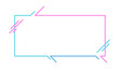 Rectangle modern speech bubble frame. Rectangle border in pink and light blue pastel colors.