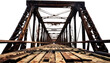 transparent PNG of a Beam Bridge. passageway wood road. rusty steel metal iron.