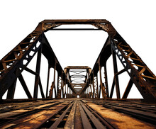 Transparent PNG Of A Arch Bridge. Passageway Wood Road. Rusty Steel Metal Iron.