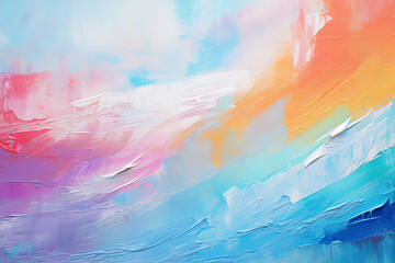 Wall Mural - Abstract art detail of acrylic painting showing color texture background