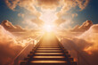 Stairway leading up to sky. Stairway to heaven.