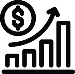 Wall Mural - increase money growth icon, progress marketing