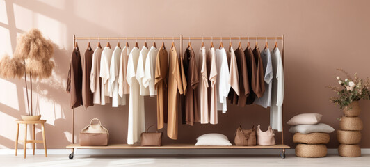 Wall Mural - minimalistic clothing fashion dress boutique, ai