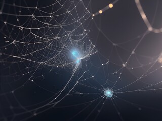 spider web with dew