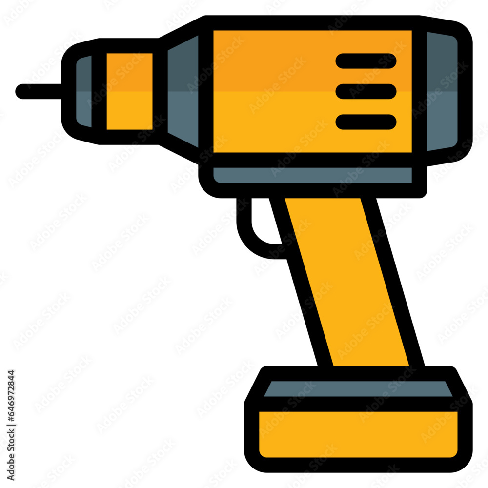 drill icon in filled line style isolated on transparent background ...
