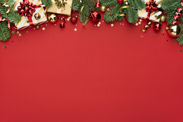 Wall Mural - Christmas Ornament Border Background