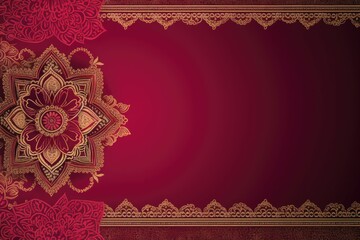 Poster - Exquisite Indian wedding card backdrop, traditional motifs, ornate design.