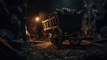 Coal Cart In The Tunnels