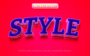 Wall Mural - Style bold headline 3d editable text effect style