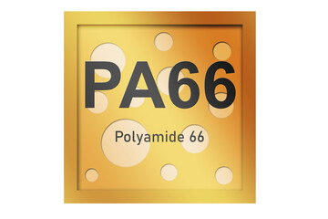 Poster - Polyamide 66 (PA66) polymer on blue background