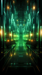 green tech background for presentations of information technology research of the future