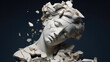 © karina_lo - Falling woman statue against dark background, damaged female sculpture