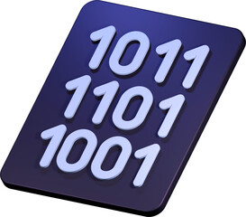 Binary File Code Computer Programming 3D Rendered Icon