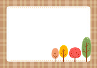 Poster - Autumn trees decorative frame design background.