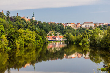 Wall Mural - View of Luznice river in Tabor city, Czech Republic