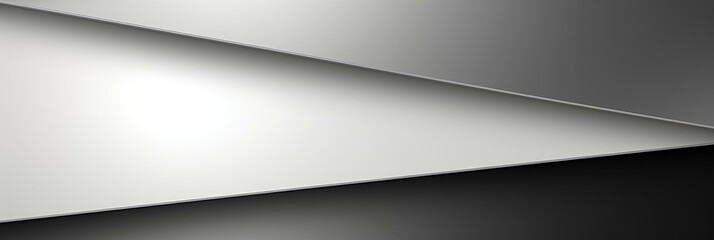 Black white silver light gray abstract background for design. Geometric Lines, 3d effect. Gradient. Matte, metallic. Web banner. Wide. Panoramic. Template. generative AI