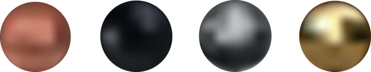 Set of metallic balls